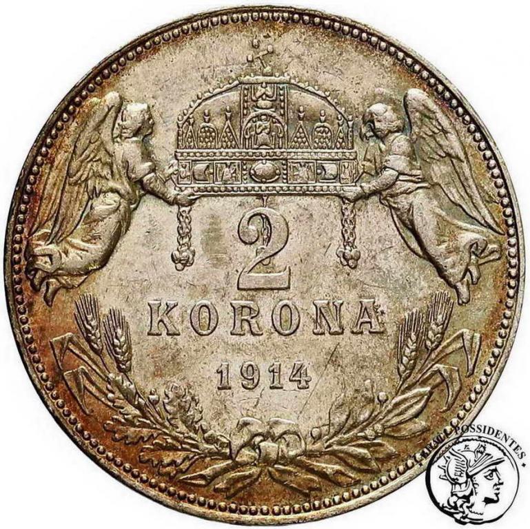Węgry 2 korony 1914 -R- st.1-