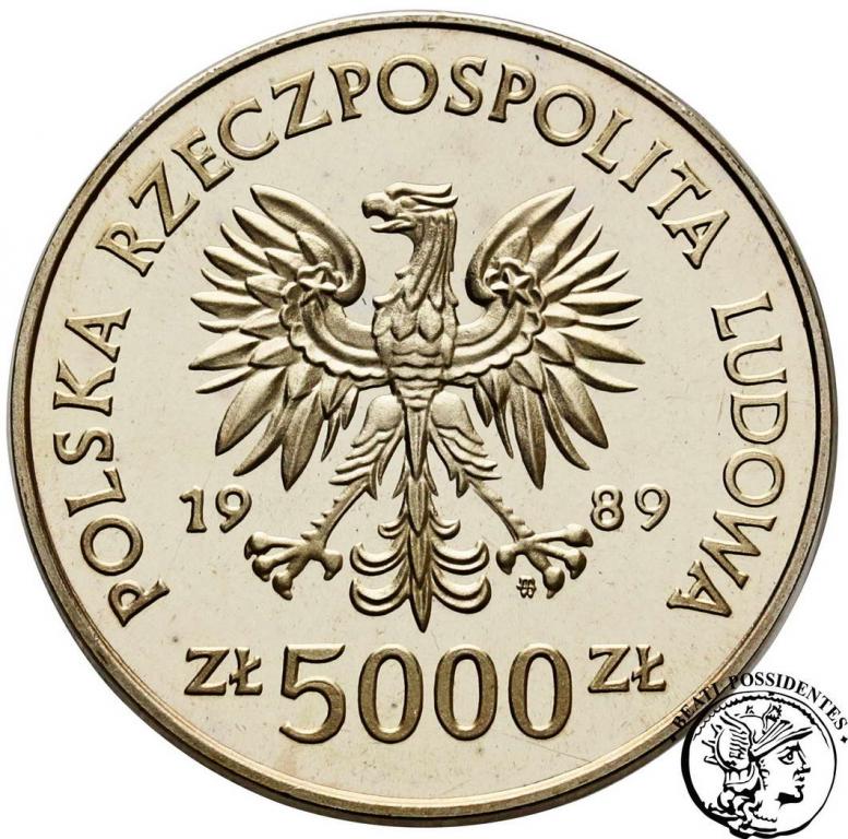 Polska PRL 5000 złotych 1989 Westerplatte st.L-