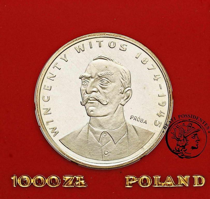 Polska PRL PRÓBA Ag 1000 złotych 1984 Witos st.L