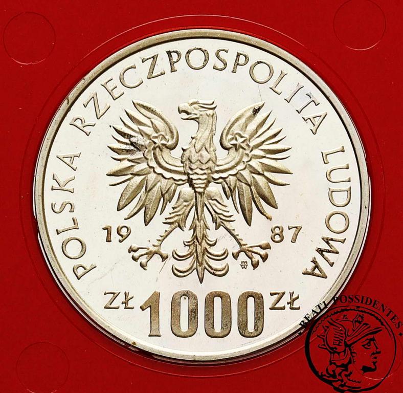PRÓBA Ag 1000 złotych 1987 K.Wielki półpostać st.L