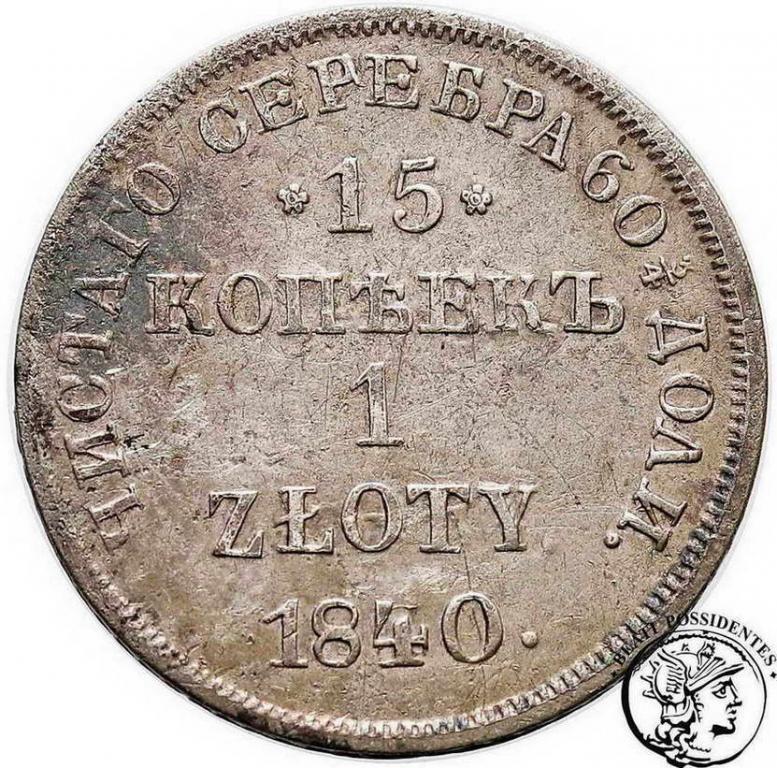 Polska złotówka 1840 NG Mikołaj I st.3-/3