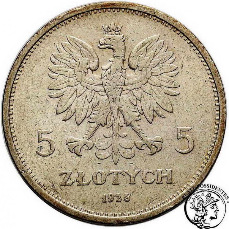 Polska II RP 5 złotych 1928 ze znakiem Nike st.3-