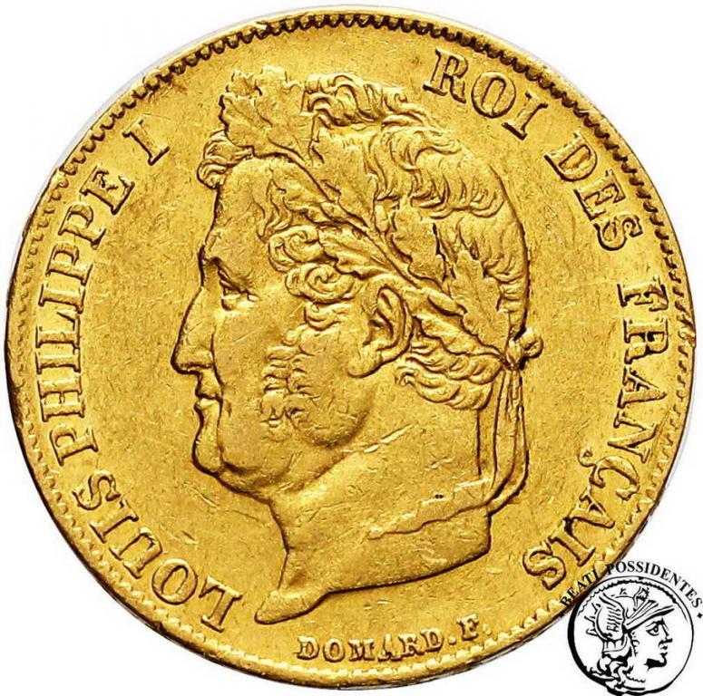 Francja Louis Philippe 20 franków 1836 A Paris s3+