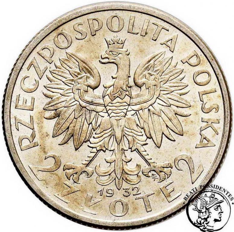 Polska II RP 2 złote 1932 głowa kobiety st.2