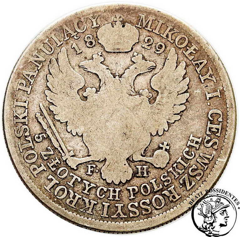 Polska 5 złotych 1829 FH Mikołaj I st.4