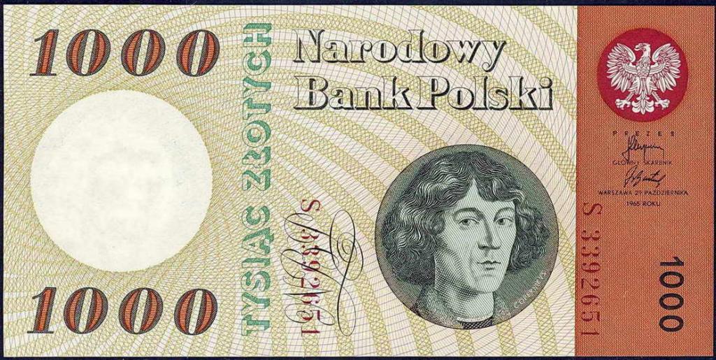 Polska 1000 złotych 1965 seria S st.1