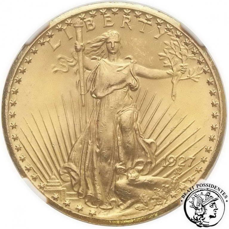 USA 20 dolarów 1927 Filadelfia NGC MS65