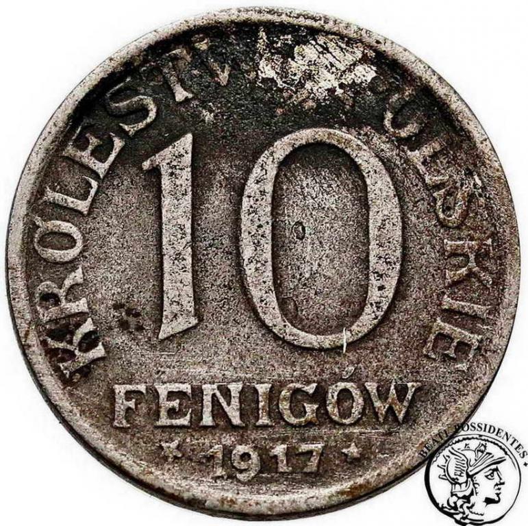 Polska 10 fenigów 1917 bliżej obrzeża st.4