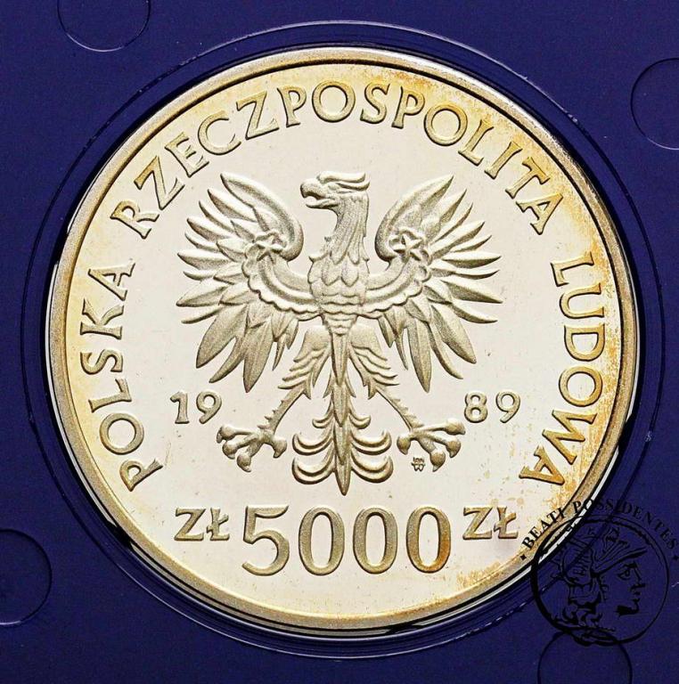 Polska PRL 5000 złotych 1989 Jagiełło pop. st.L