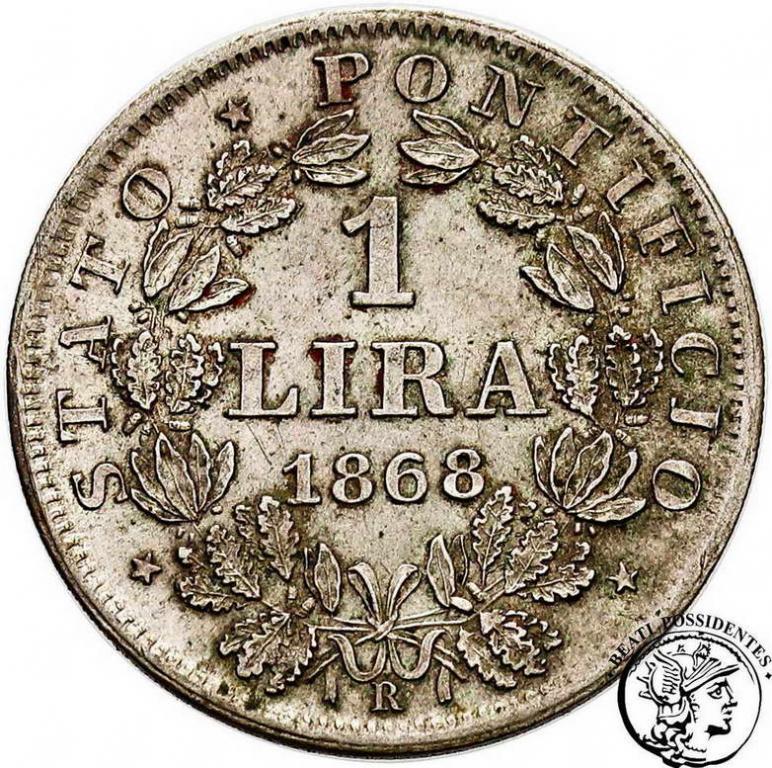 Watykan 1 Lira 1868 R (XXIII) st.3