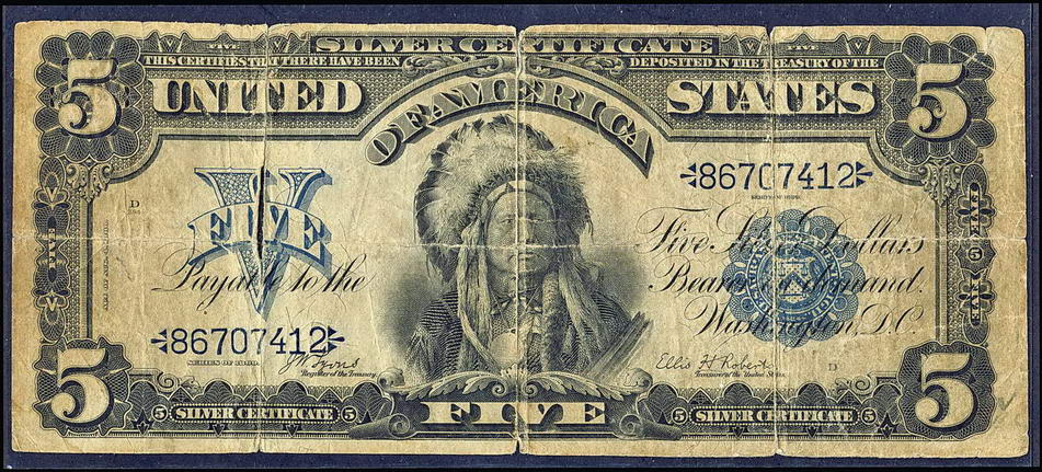USA 5 dolarów 1899 silver certificate st. 6
