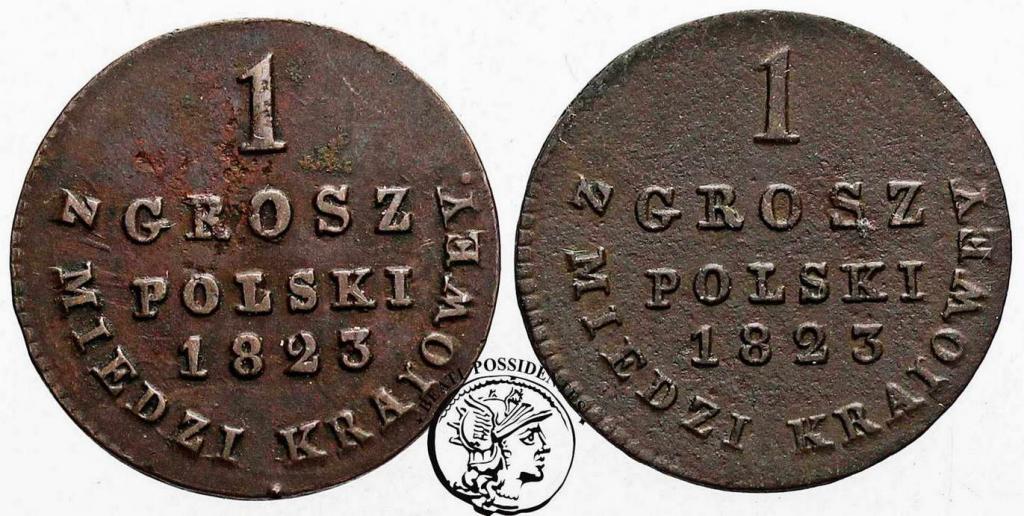 Polska 1 grosz 1823 Alexander I lot 2 szt. st.3