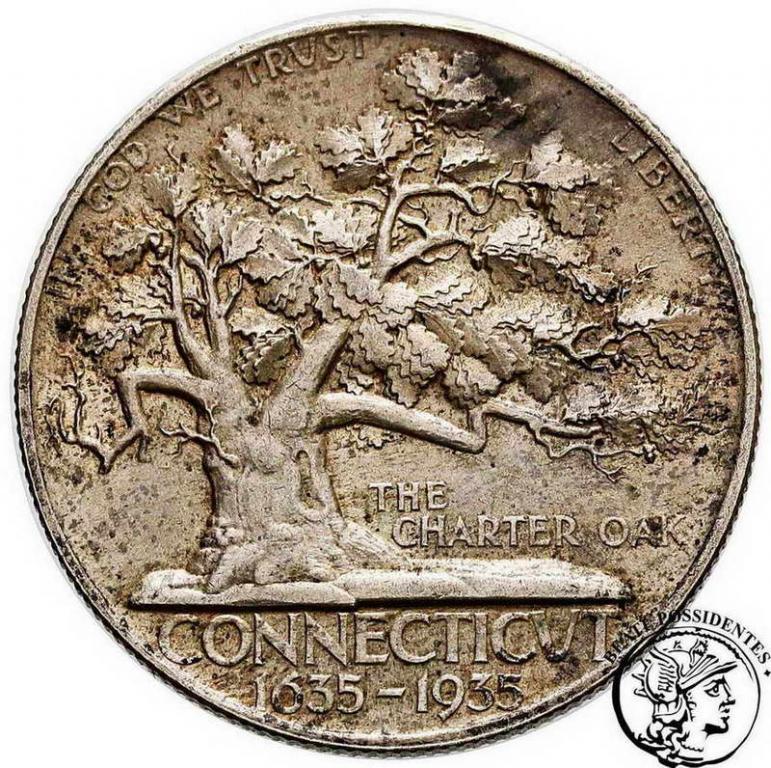 USA 1/2 dolara 1935 Connecticut st.3+