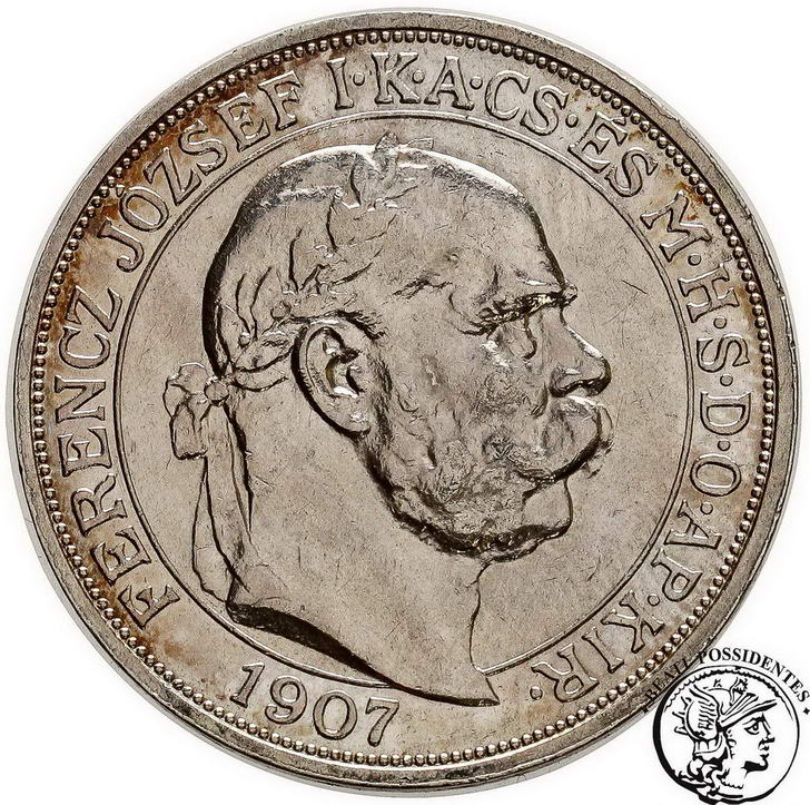 Węgry 5 Koron 1907 st. 1-