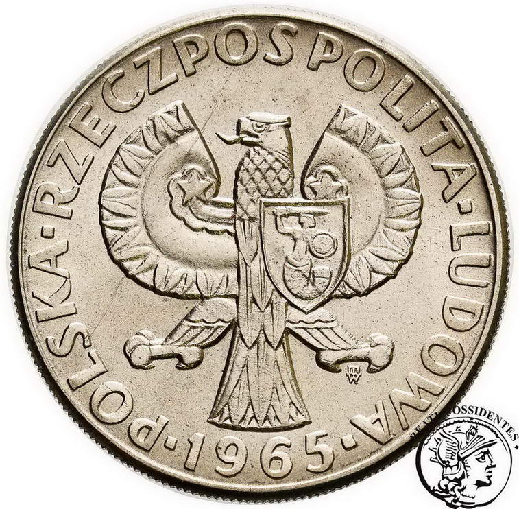 PRÓBA Nikiel 10 złotych 1965 gruba syrenka st. 1
