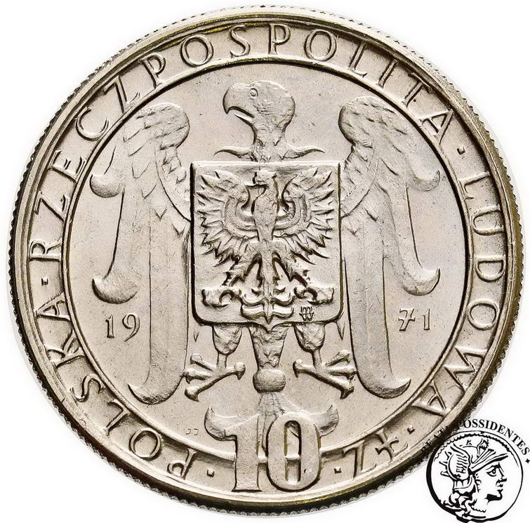 PRÓBA Nikiel 10 złotych 1971 Powstanie śląsk st. 1