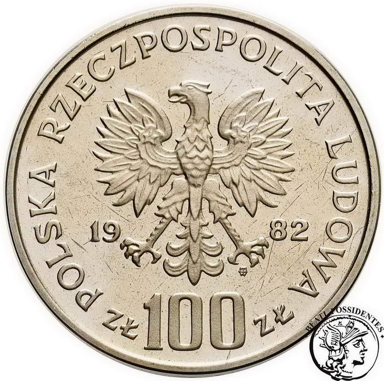 PRÓBA Nikiel 100 złotych 1982 bocian st.L