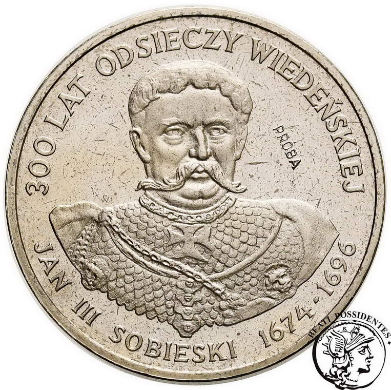PRÓBA Nikiel 200 złotych 1983 Sobieski st.L