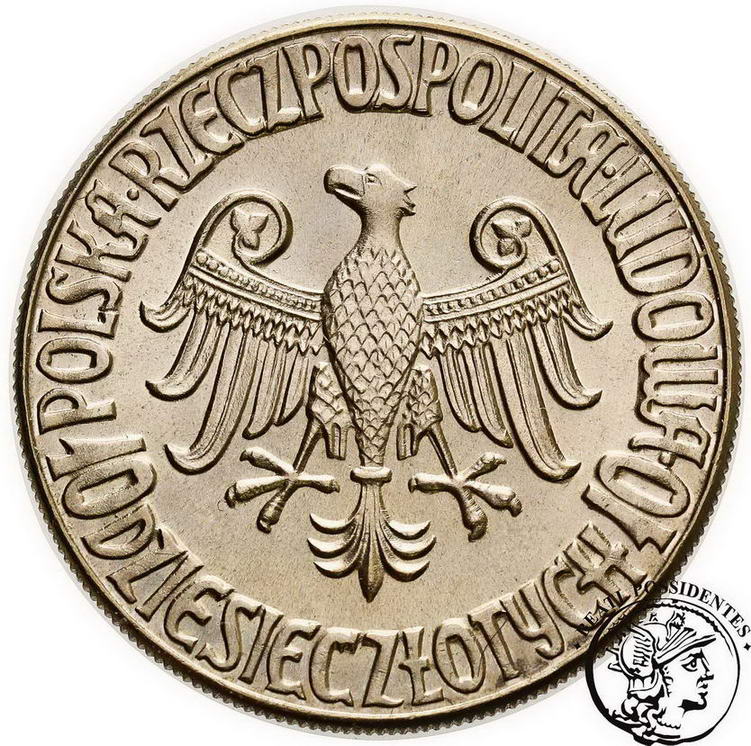 PRÓBA CuNi 10 złotych 1964 bez napisu PRÓBA st.1