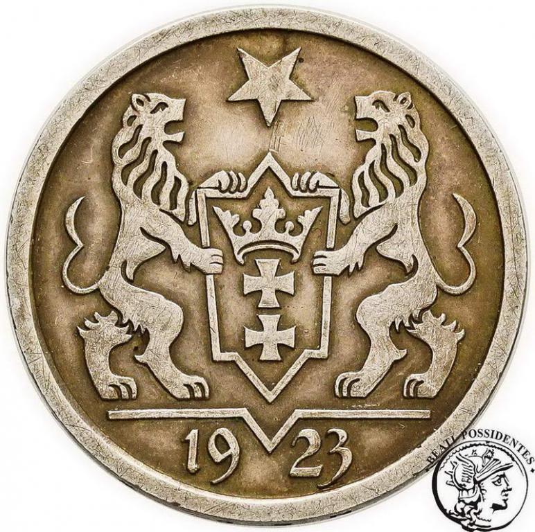 Wolne Miasto Gdańsk 2 Guldeny 1923 st. 3