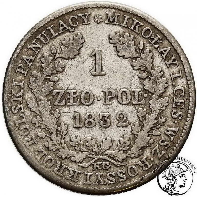 Polska Mikołaj I 1 złoty 1832 KG st. 4