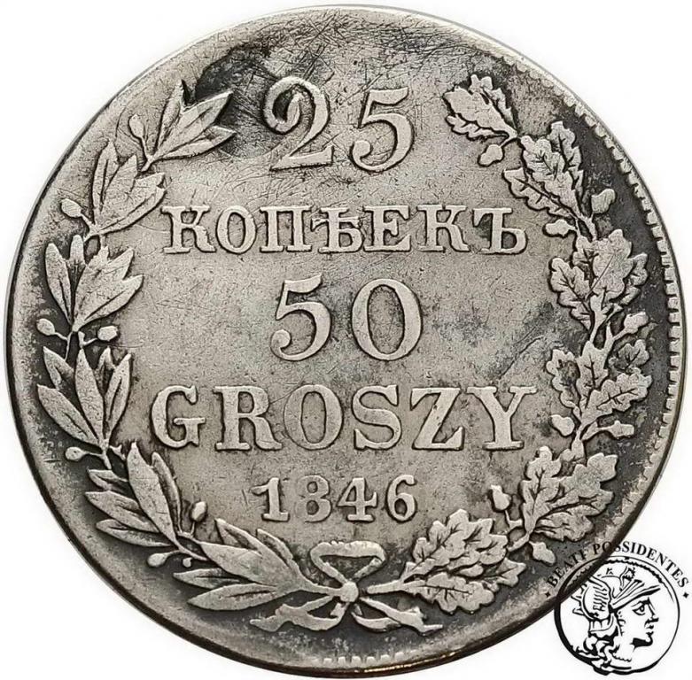 Polska Mikołaj I 25 kop = 50 groszy 1846 MW st4/3-