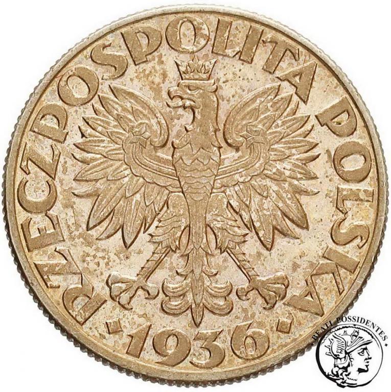 Polska 5 złotych 1936 żaglowiec st. 2