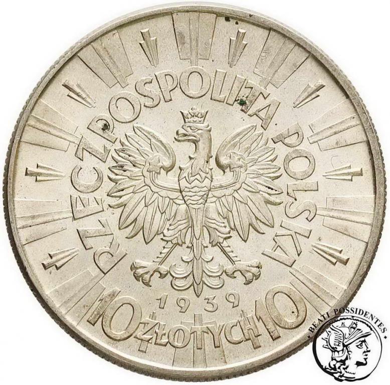 Polska 10 złotych 1939 Piłsudski  st. 1-