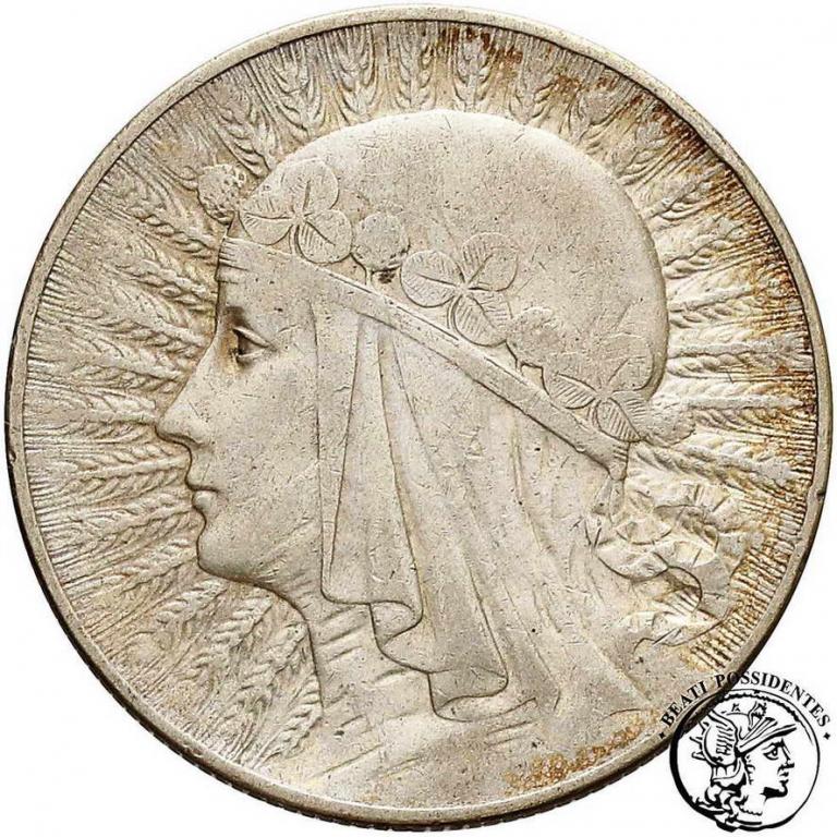 5 złotych 1932 znak menn. głowa kobiety st.3/3+