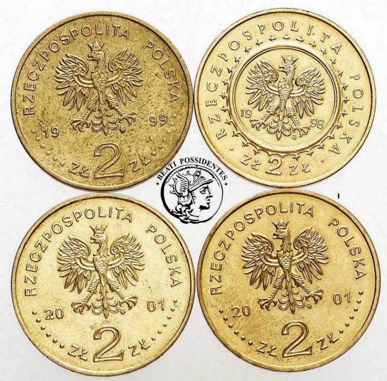 Polska III RP 2 złote 1998-2001 różne st.1-/2+