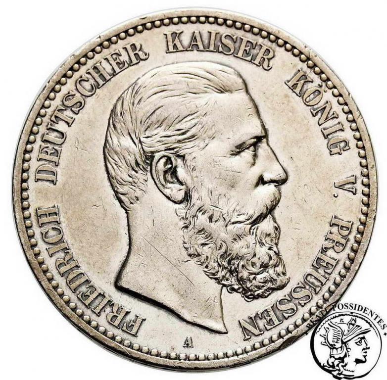 Niemcy Prusy 5 Marki 1888 A Friedrich III st.3
