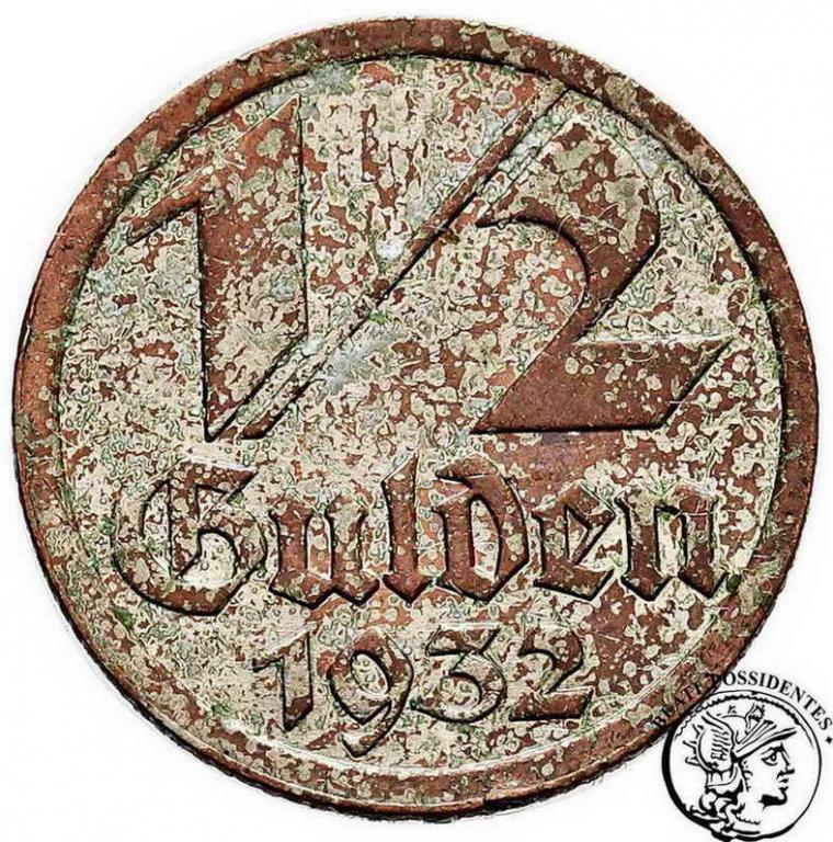 Polska Wolne Miasto Gdańsk 1/2 Guldena 1932 st.3-