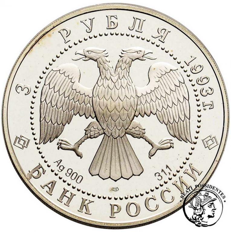 Rosja 3 ruble 1993 dookoła świata st.L-