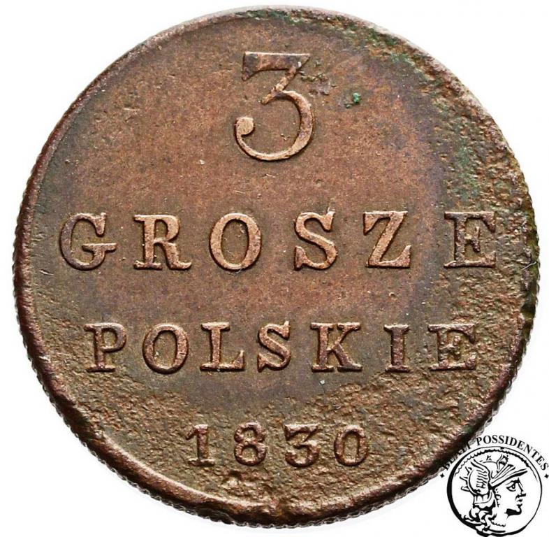 Polska Mikołaj I 3 grosze 1830 FH st.3+