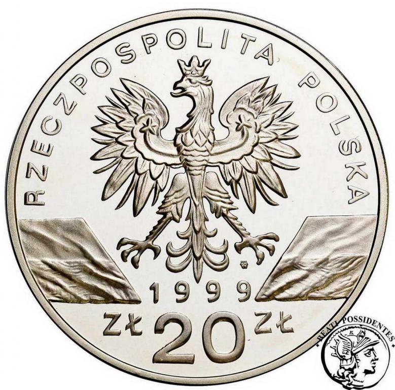 Polska III RP 20 złotych 1999 wilki st.L