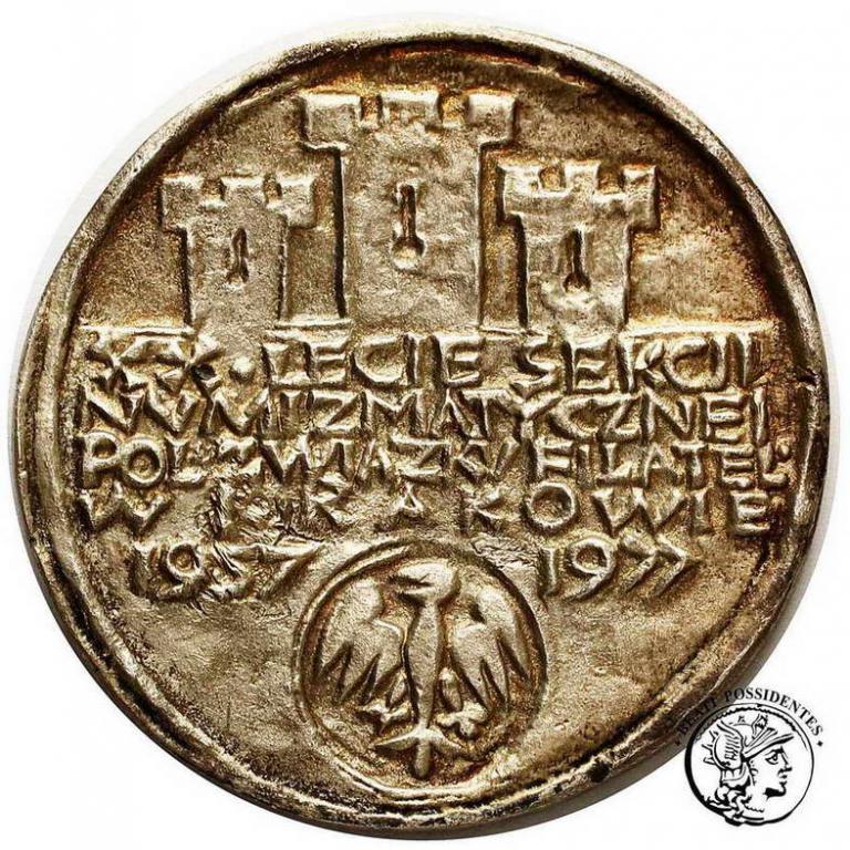 Polska medal odlewany Kraków numizmatycy SREBRO
