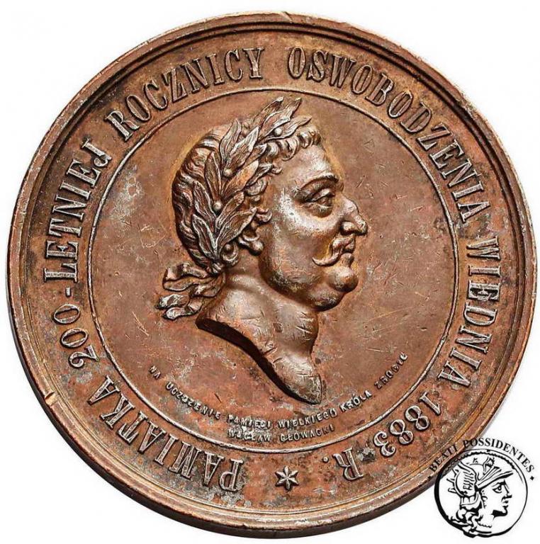Polska Medal 1883 Jan III Sobieski Kraków st.2-