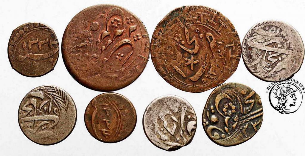 Rosja Buchara lot monet XIX w. 8 sztuk st.3
