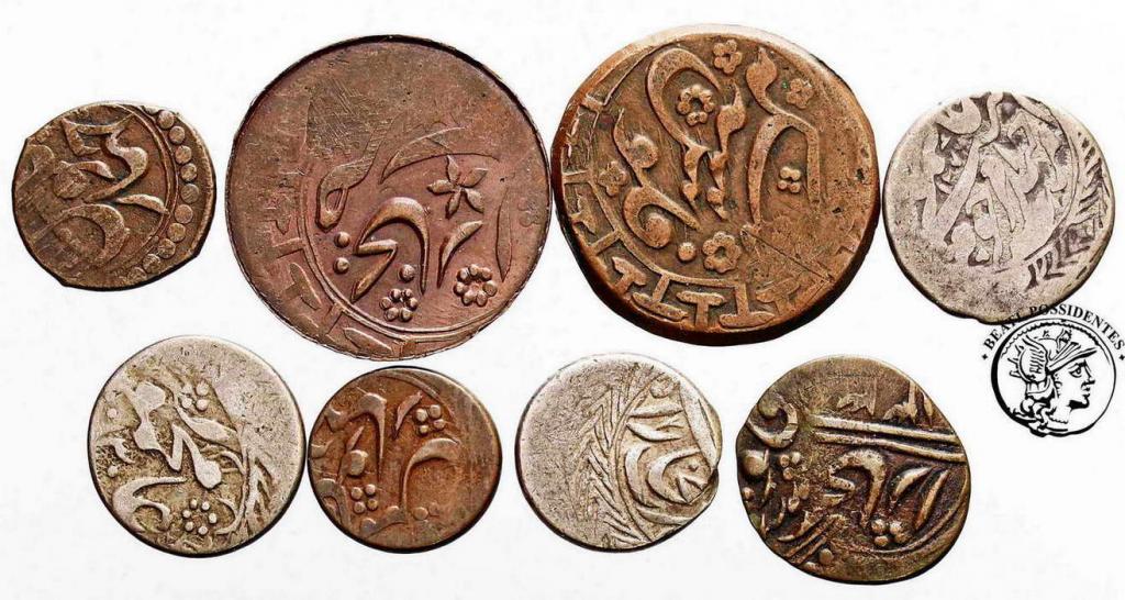 Rosja Buchara lot monet XIX w. 8 sztuk st.3