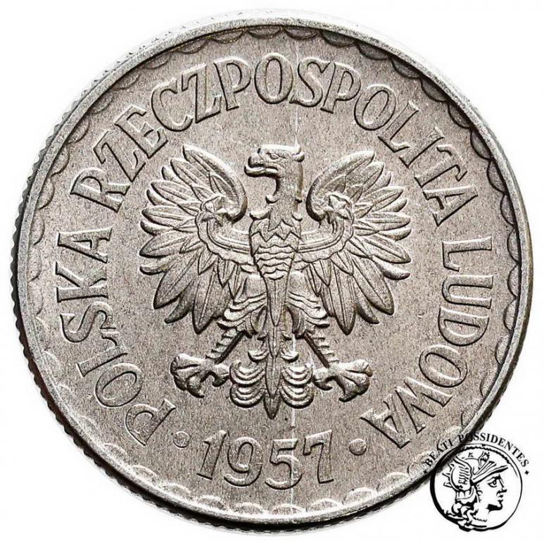 Polska PRL 1 złoty 1957 st.1-