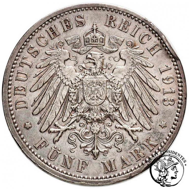 Niemcy Hamburg 5 Marek 1913 J st. 3-