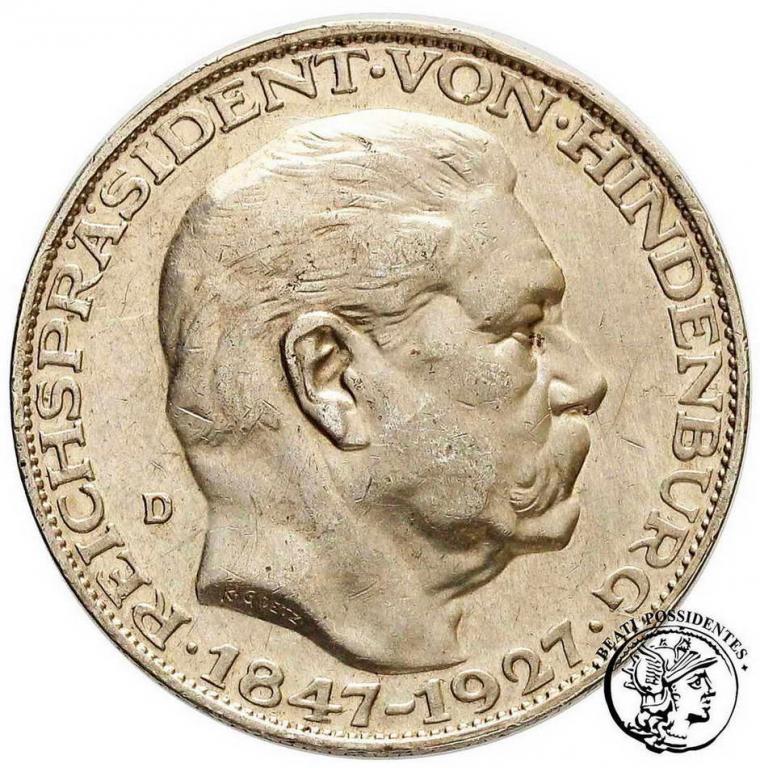 Niemcy medal Paul v Hindenburg 1927 SREBRO st. 2