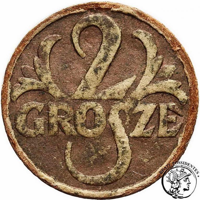 Polska Wzór 2 grosze bez daty 1923 TEKTURA st. 3+