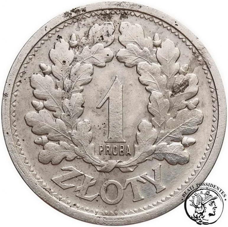 Polska PRÓBA 1 złoty 1928 NIKIEL st. 3