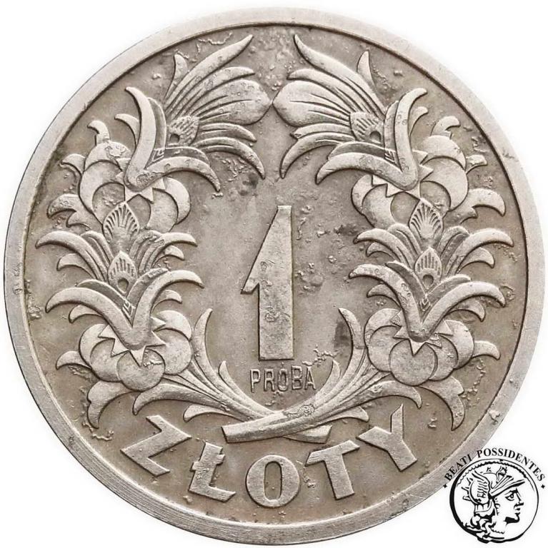 Polska PRÓBA 1 złoty 1929 NIKIEL st. 3