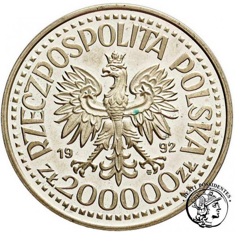 III RP 200 000 złotych 1992 Warneńczyk st.L-