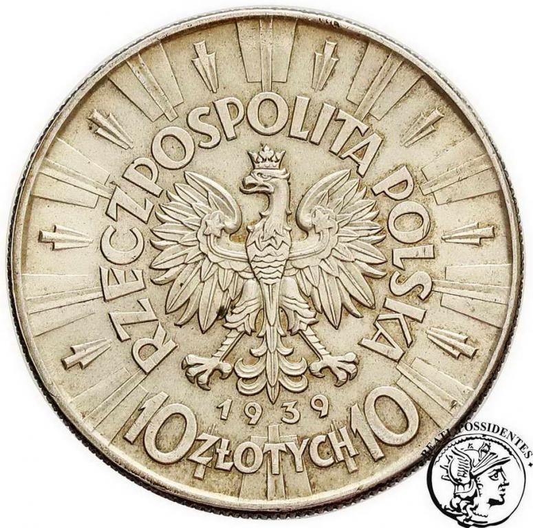 Polska 10 złotych 1939 Piłsudski st. 2