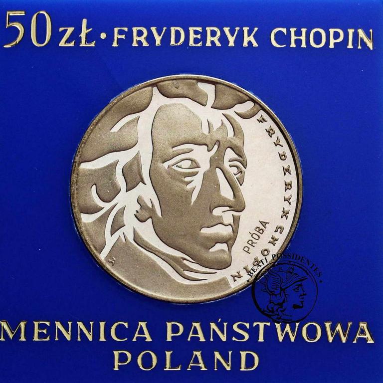 Polska PRL PRÓBA SREBRO 50 złotych 1972 Chopin stL