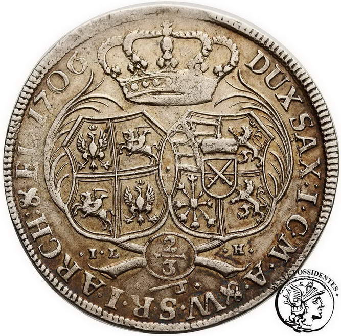 Polska August II Mocny gulden 1706 IL-H st. 2-