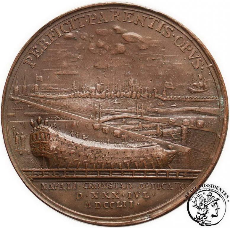 Rosja medal 1752 otwarcie suchego doku KOPIA